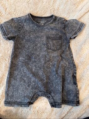 Little Bipsy Washed Charcoal Baby Romper